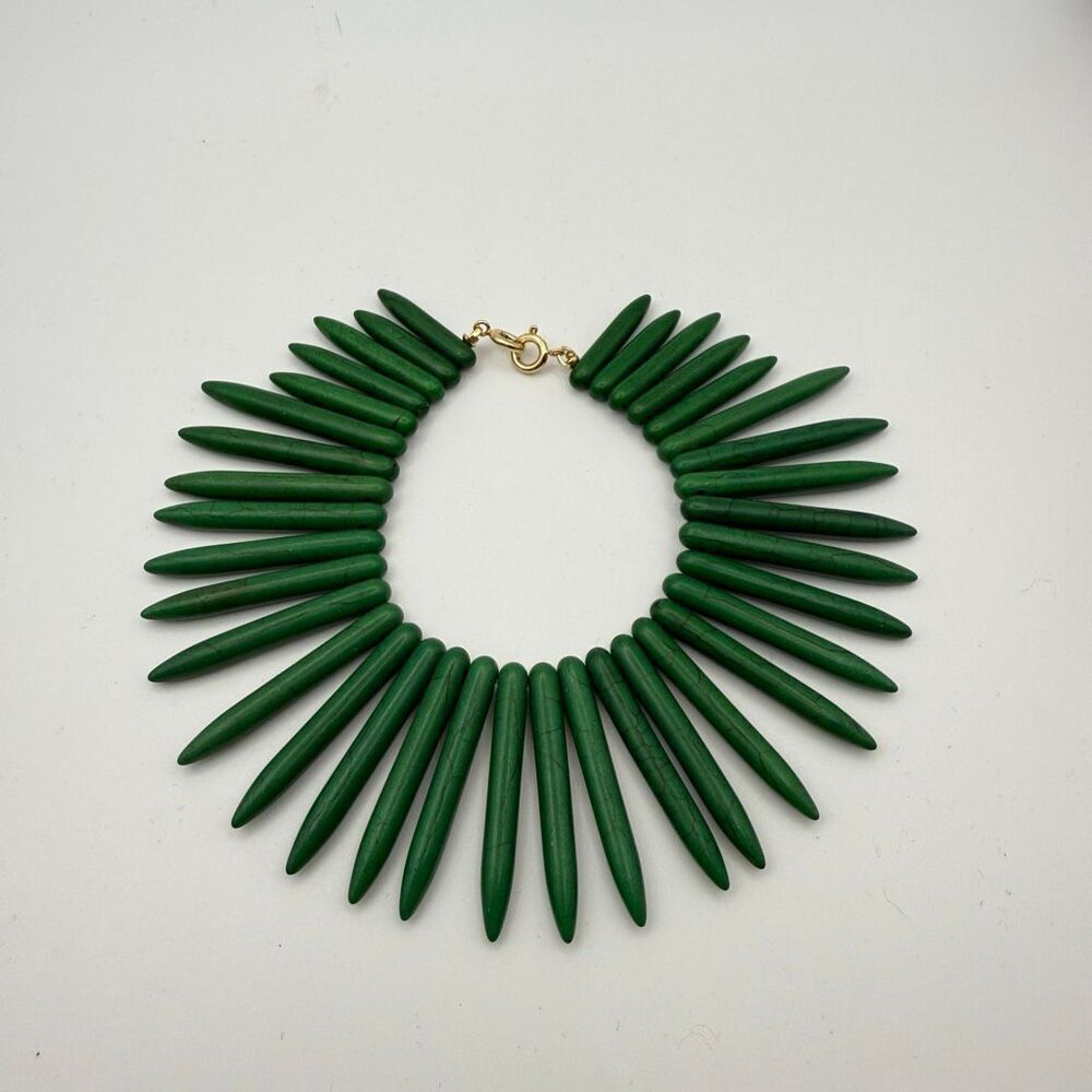 Kenneth Jay Lane Green Spike bracelet "Cleopatra-style" statement piece New